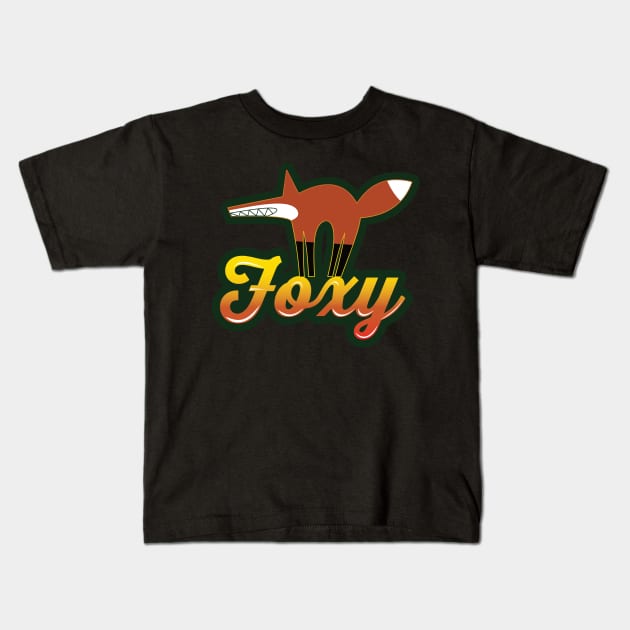 Cute Foxiest Fox Kids T-Shirt by DanielLiamGill